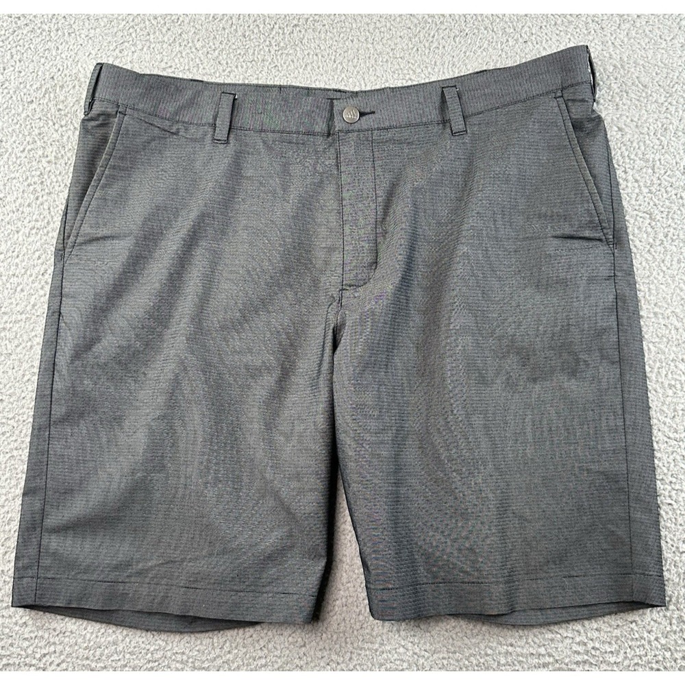 Adidas Golf Shorts Mens 40 Gray Stripes Performance Stretch Lightweight Athletic